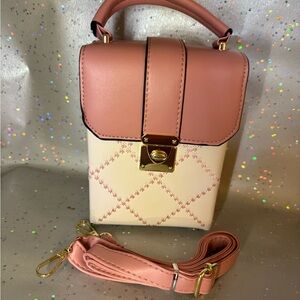 Chic Pink and Cream Crossbody Bag